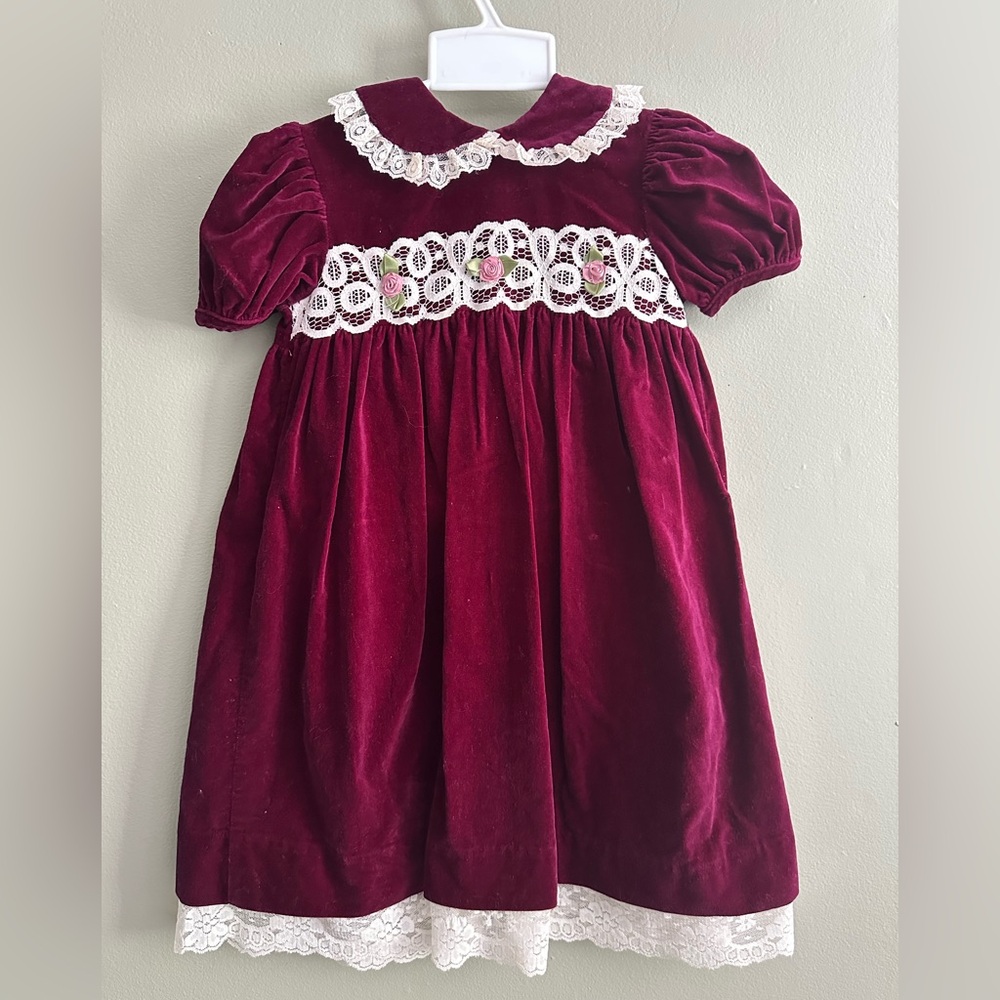 Memories By Jo Lene Toddler Burgundy Dress Size 2